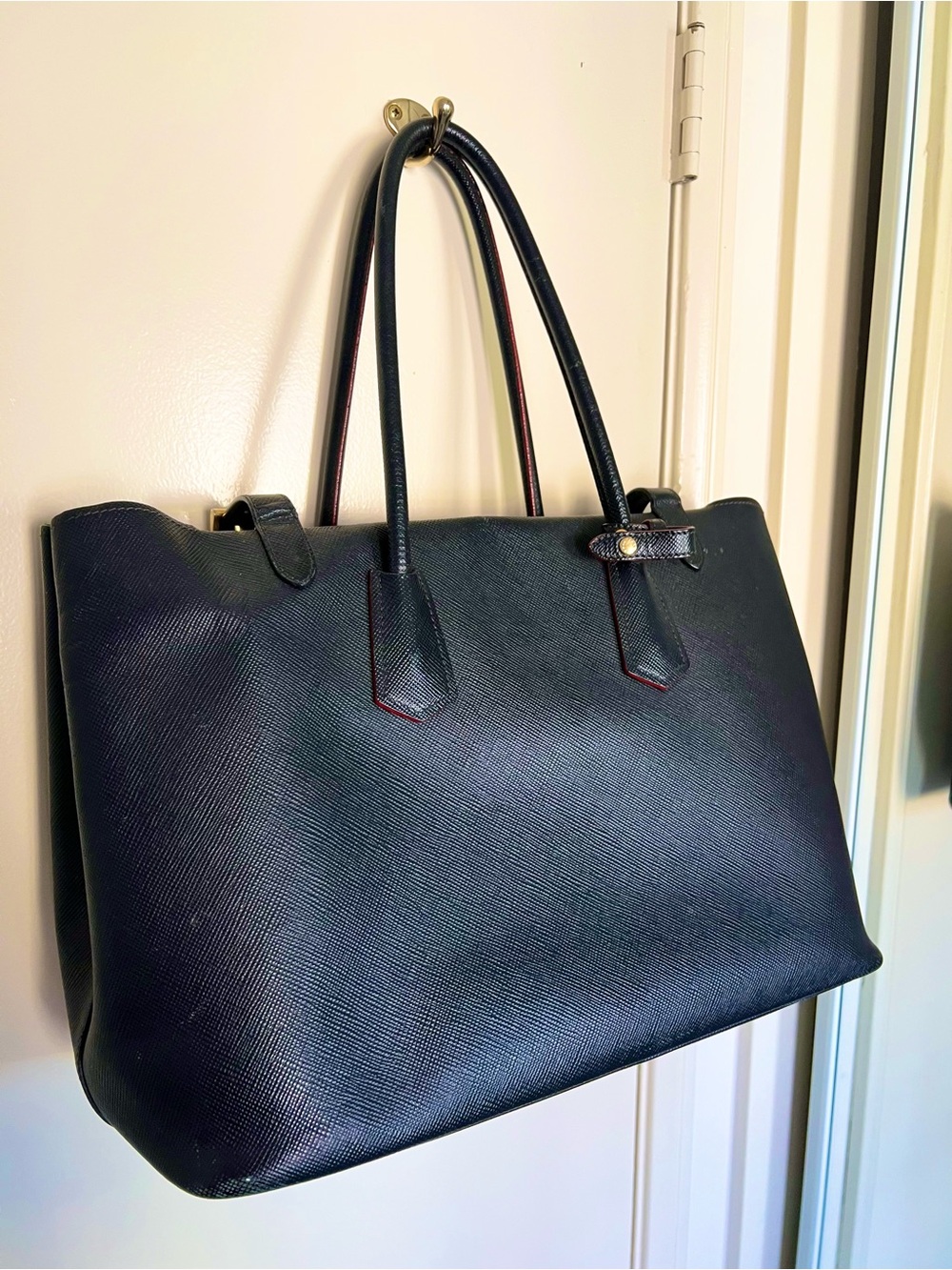 Prada Black Saffiano Tote with Gold Hardware - Picture 2 of 7